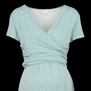 Seraphine sage maternity and nursing wrap dress